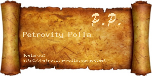Petrovity Polla névjegykártya